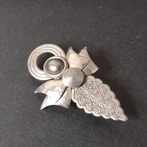 Vintage Treska Silver Tone Angel Brooch